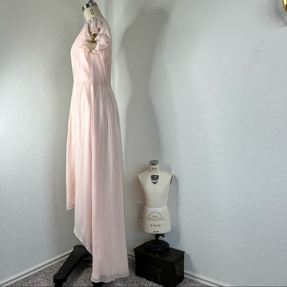 Jill Stuart Chiffon Ruffle Hi Lo Layered Bridesmaid Summer Wedding Dress - Picture 4 of 12